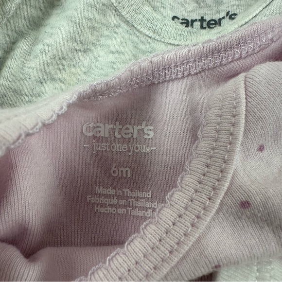 Carters Size 6Months 4-Pack Onesie Bundle Muted Neutrals Comfy Basics Baby Girl - Picture 3 of 6